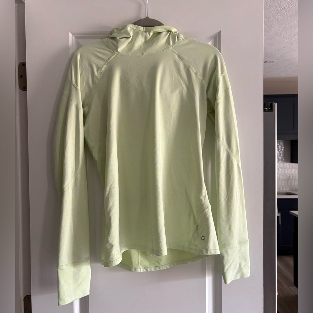 GapFit Womens Cowl Neck Stretch Hoodie Aura Yellow Green Lightweight size M